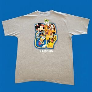 Disney Mickey Mouse & Friends Florida 2007 Graphic T-Shirt Gray Unisex L